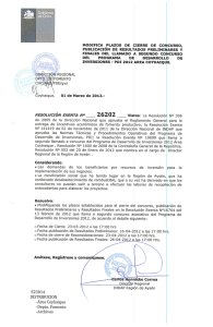 modifica plazos de cierre de concurso, publicación de