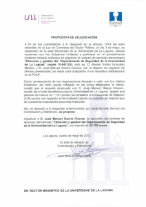 propuesta de adjudicación - Universidad de La Laguna