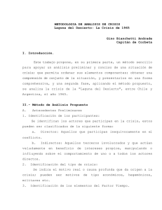 METODOLOGIA DE ANALISIS DE CRISIS Laguna del Desierto: La