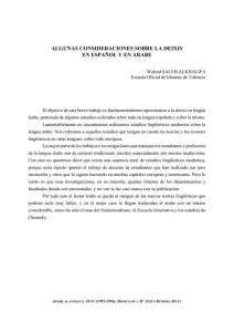 Algunas consideraciones sobre la deíxis en español y árabe