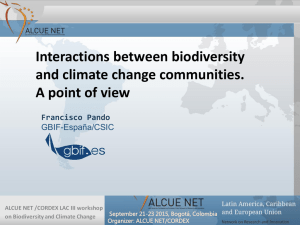 Interactions between biodiversity and climate change communities