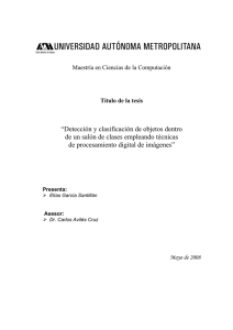 &ldquo;Detecci&oacute;n y clasificaci&oacute;n de objetos dentro de un sal&oacute;n de clases