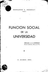 Función social de la Universidad : dedicado a la Universidad