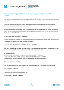 Núcleos temáticos para el debate de los 21 puntos para una Ley