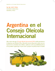 Argentina en el Consejo Oleícola Internacional