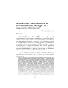 De los tratados internacionales a las leyes modelo como paradigma