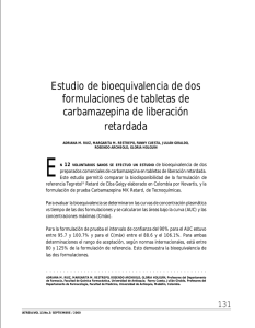 Estudio de bioequivalencia de dos formulaciones de tabletas de