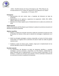 Taller: Establecimiento de Líneas Estratégicas del “Plan Maestro de