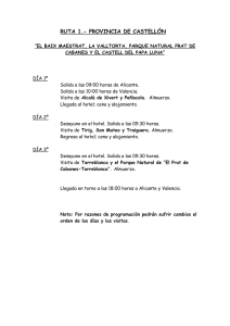 RUTA 1.- PROVINCIA DE CASTELLÓN