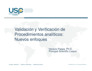 Validación y Verificación de Procedimientos analíticos