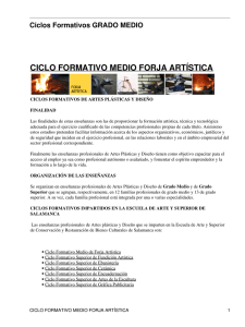 Ciclos Formativos GRADO MEDIO - Escuela de Arte y Superior de