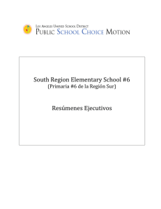 South Region Elementary School #6 Resúmenes Ejecutivos