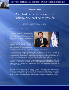 Presidente ordena creación del Instituto Nacional de Migración