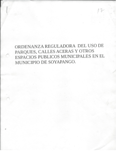 Ordenanza Reguladora del Usos de Parques, Calles Aceras y otros