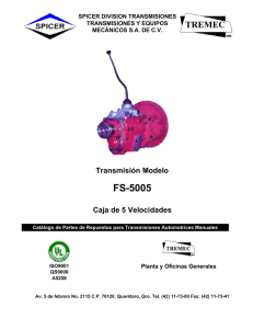 Catálogo de la Transmisión Modelo FS-5005
