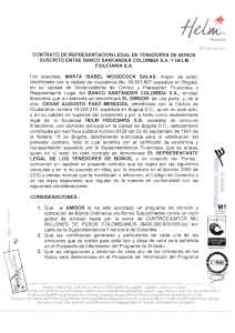 Contrato de Representación Legal de Tenedores de Bonos