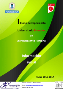Información inicial I Curso de Especialista Universitario