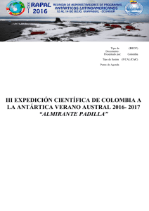 III EXPEDICIÓN CIENTÍFICA DE COLOMBIA A LA ANTÁRTICA