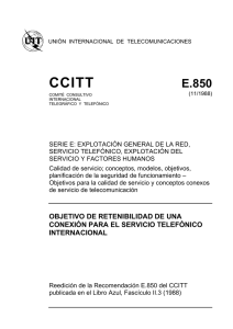 Rec. UIT-T E.850 - OBJETIVO DE RETENIBILIDAD DE UNA