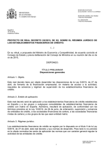 Proyecto de Real Decreto xx/2015, de xx