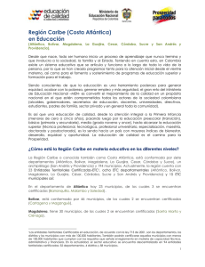 Regi&oacute;n Caribe (Costa Atl&aacute;ntica) en Educaci&oacute;n