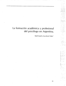 La formación académica y profesional del psicólogo en Argentina