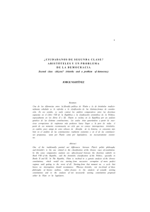 ¿CIUDADANOS DE SEGUNDA CLASE? ARISTÓTELES Y UN