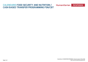 Calendario Food Security and Nutrition | HumanitarianResponse