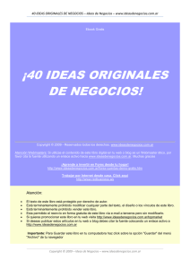 Descargar Ebook gratis Versión PDF: 40 Ideas originales de Negocios