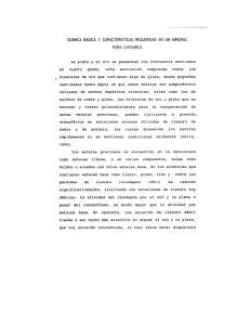 quimica básica y caracteristicas requeridas en un mineral para