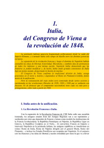 1. Italia, del Congreso de Viena a la revolución de 1848.