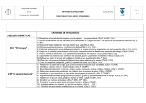 UNIDADES DIDÁCTICAS CRITERIOS DE EVALUACIÓN U.D “El