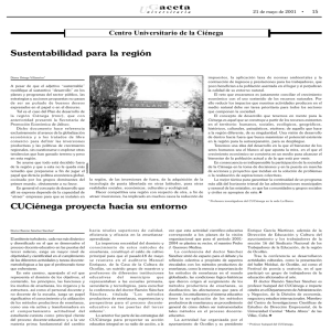 Sustentabilidad para la región CUCiénega proyecta hacia su entorno