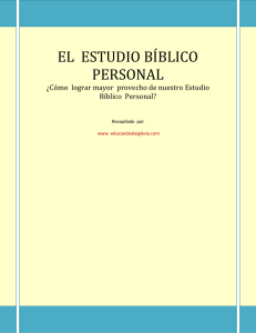 EL ESTUDIO BÍBLICO PERSONAL