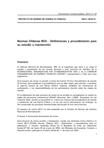 Normas Chilenas NCh - Definiciones y procedimiento para su