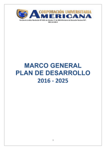 Marco General Plan de Desarrollo 2016 – 2025