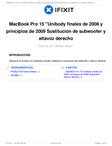 MacBook Pro 15 "Unibody finales de 2008 y principios de