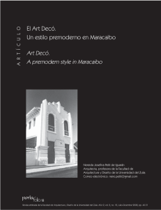 El Art Decó. Un estilo premoderno en Maracaibo
