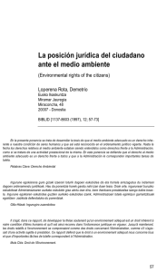 La posición jurídica del ciudadano ante el medio ambiente