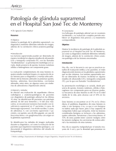 Patología de glándula suprarrenal en el Hospital San José Tec de