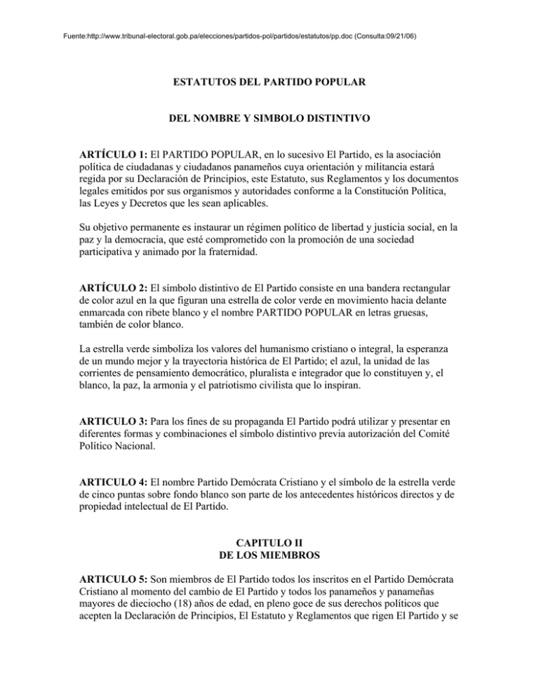 Estatuto del Partido Popular