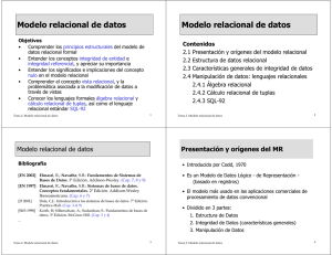 Modelo relacional de datos Modelo relacional de datos