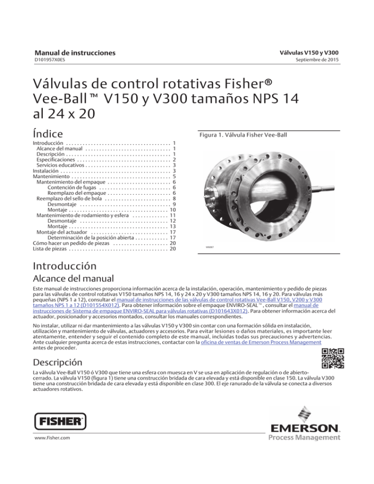 Válvulas De Control Rotativas Fisherr Vee-Ballt V150 Y