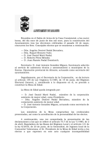 Acta Constitución Ayuntamiento 11 de junio de 2011