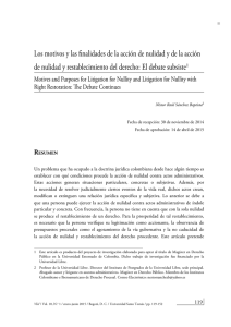 Los motivos y las finalidades de la acción de nulidad y de la acción