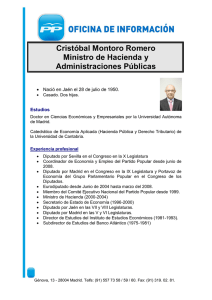Cristóbal Montoro Romero Ministro de Hacienda y Administraciones