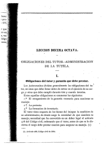 . OBLIGACIONES DEL TUTOR.—ADMINISTRACION DE LA TUTELA.)