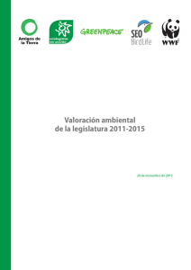 Valoración ambiental de la legislatura 2011-2015