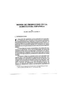 MODOS DE PRODUCCIOI}I EN LA AGRICULTURA ESPANOLA