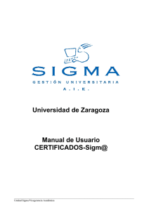 Universidad de Zaragoza Manual de Usuario CERTIFICADOS